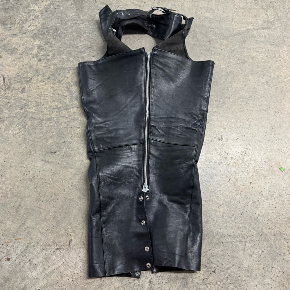 Vtg Park V Women’s Black Leather Motorcycle Chaps Size XXS Made in USA Classic‎